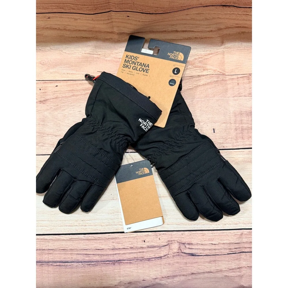 The North Face Kids Montana Ski Gloves Black DryVent Etip Insulated Size Large L